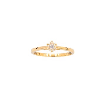 Ring 14 karat guld stjerne brillanter 0,08 carat WSI