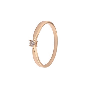 Klassisk 14 kt guld Solitaire Fingerring fra LogG