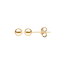 8 kt guld kugle ørestikker, 4 mm blank overflade