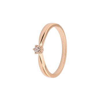 Klassisk 14 kt guld Solitaire Fingerring fra LogG