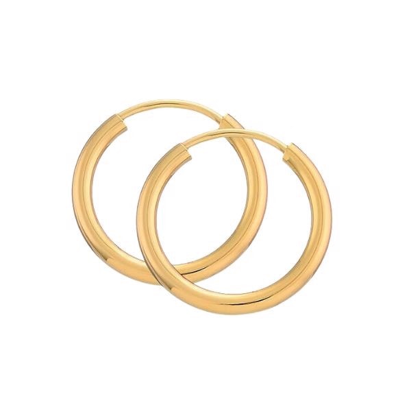 BNH Dame blanke 8 kt rødguld Øre creoler, Ø 13 mm x 2,0 mm