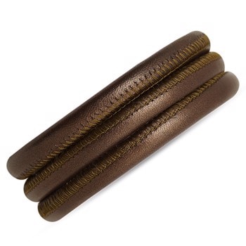 Christina læderarmbånd - 70 cm, Army