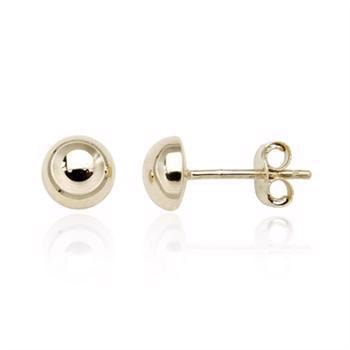 Støvring Design's Smukke 8 karat guld ørestikker, 6 mm halvkugle