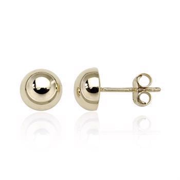 Støvring Design's Smukke 8 karat guld ørestikker, 7 mm halvkugle