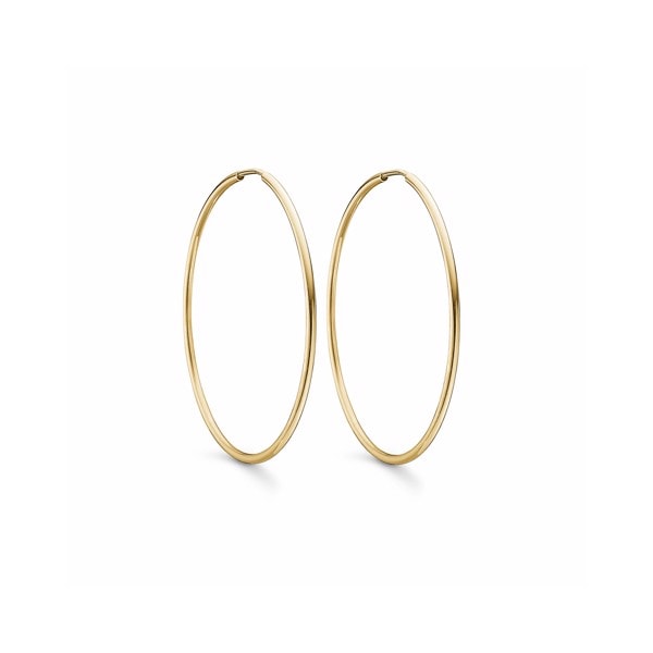 Smukke 8 kt. Guld creoler i 40 mm. fra Støvring Design