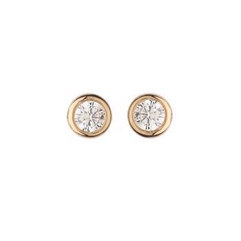Lotte & Gitte 14 kt guld diamond ørestikker med 2 stk 0,10 ct Wesselton SI