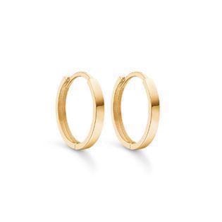 Støvring Design 8 kt rødguld creol øreringe Ø 10 mm med blank overflade