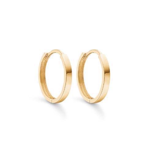 Støvring Design 8 kt rødguld creol øreringe Ø 10 mm med blank overflade