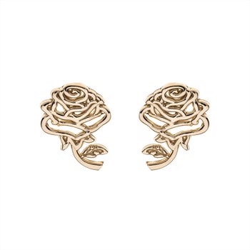 Disney's Smukke rose ørestikker i 9 karat guld. Rosen er symbolet fra Disney klassikeren, Skønheden og Udyret.