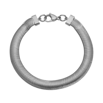 Bredt herrearmbånd i stål - 21,5 cm langt, fra Blicher Fuglsang
