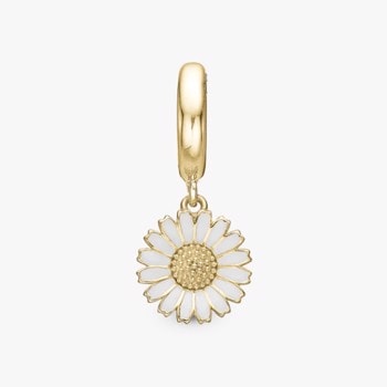 Christina Jewelry, forgyldt charm til sølvarmbånd eller 4 mm slim læderarmbånd-Charming Marguerite