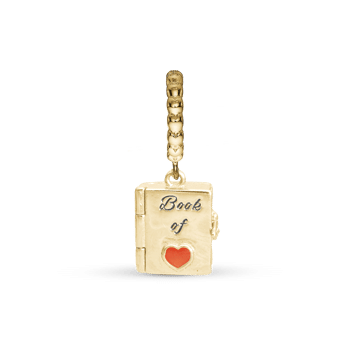 Book of Love You & Me Forever Forgyldt sølv charm til 6 mm læderarmbånd