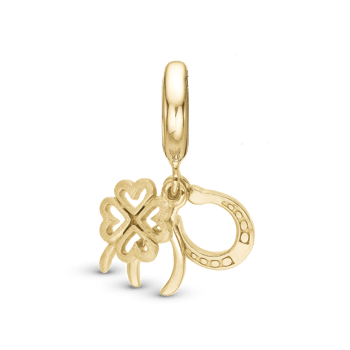 Lucky Charm Forgyldt sølv charm til 6 mm læderarmbånd