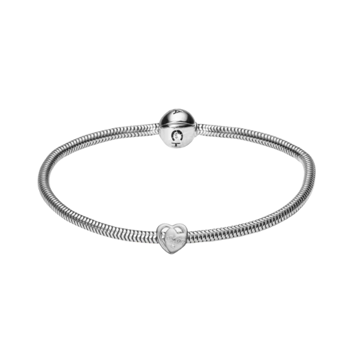 Morsdag 2023 Kampagne 4 mm sølv armbånd med sølv hjerte charm