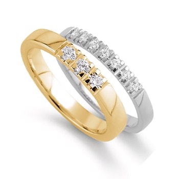 Aagaards Allianceringe model 621-14 kt rød-og hvidguld-1-7 diamanter og 0,02-0,21 ct TW/SI
