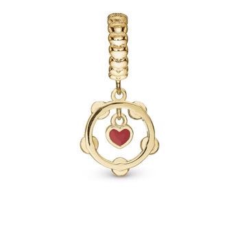 Christina Collect forgyldt sølv mini charm, Charm til sølv/slim læder armbånd-Fight For Your Love-med blank overflade, model 623-Blichfeldt-04-G