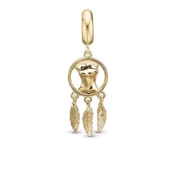 Christina Collect forgyldt sølv mini charm, Charm til sølv/slim læder armbånd-Female Voice-med grov overflade, model 623-Blichfeldt-05-G