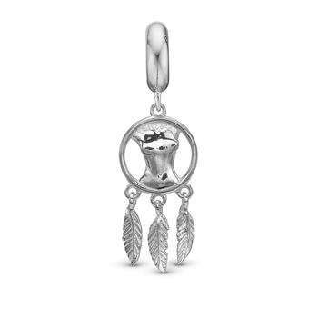 Christina Collect sølv mini charm, Charm til sølv/slim læder armbånd-Female Voice-med grov overflade, model 623-Blichfeldt-05-S
