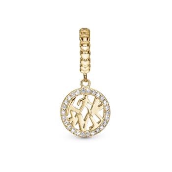 Christina Collect forgyldt sølv charm til sølv/slim læder armbånd, Blichfeldt model 623-Blichfeldt-07-G