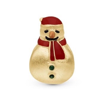 Snowman charm, Forgyldt sterling Sølv-Charm til 4 mm Christina armbånd