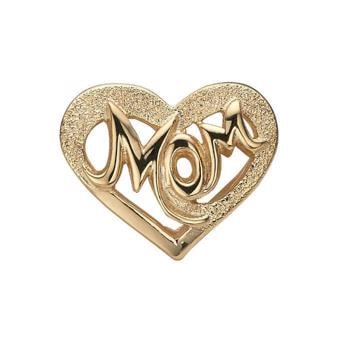 Christina Collect forgyldt sølv mom hjerte charm til sølvarmbånd, MOM Million Love med rustik overflade, model 623-G137