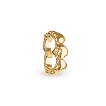 forgyldt sølv Double Hearts charm til 4 mm læder-og sølvarmbånd