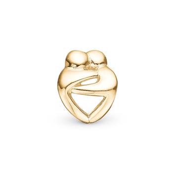 forgyldt sølv Hugs charm til 4 mm læder-og sølvarmbånd