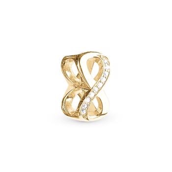 forgyldt sølv Eternity Double charm til 4 mm læder-og sølvarmbånd