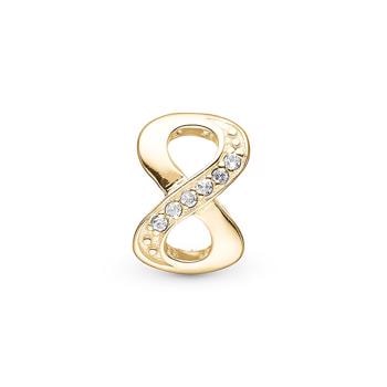 forgyldt sølv Eternity charm til 4 mm læder-og sølvarmbånd
