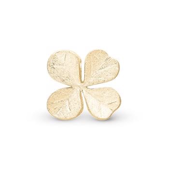 Forgyldt sølv Four Leaf Clower charm til 4 mm læder-og sølvarmbånd