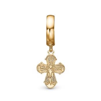 Forgyldt sølv Dagmar Cross charm til 4 mm læder-og sølvarmbånd
