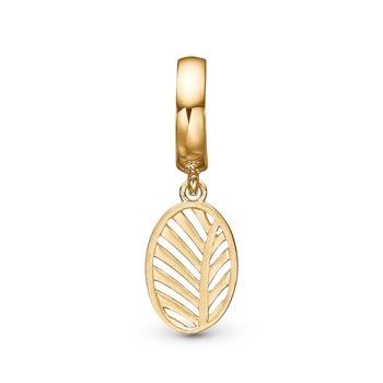Forgyldt sølv Palm charm til 4 mm læder-og sølvarmbånd