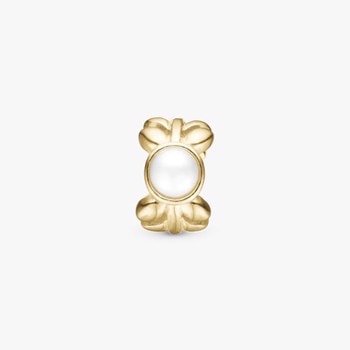 Christina Jewelry, Forgyldt charm til sølvarmbånd eller 4 mm slim læderarmbånd - Pearl and Nature