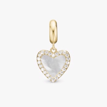 Christina Jewelry, forgyldt charm til sølvarmbånd eller 4 mm slim læderarmbånd - Romance