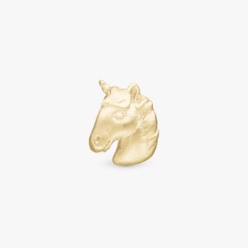 Christina Jewelry, forgyldt charm til sølvarmbånd eller 4 mm slim læderarmbånd - Unicorn