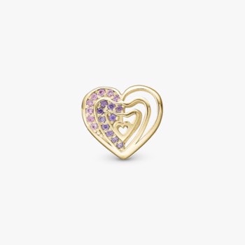 Christina Jewelry, forgyldt charm til sølvarmbånd eller 4 mm slim læderarmbånd - Rainbow kiss