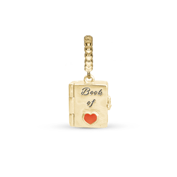 Book of Love charm, Forgyldt Sølv-Charm til 4 mm Christina armbånd