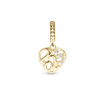 Year 2025 charm, Forgyldt Sølv - Charm til 4 mm Christina armbånd