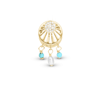 Ocean Sunset charm, Forgyldt Sølv - Charm til 4 mm Christina armbånd