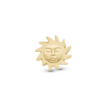 Glowing Sun charm, Forgyldt Sølv-Charm til 4 mm Christina armbånd