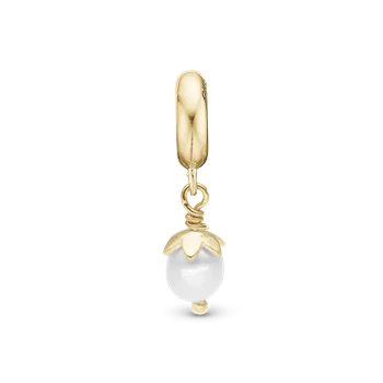 Sparkling Pearl charm, Forgyldt Sølv-Charm til 4 mm Christina armbånd