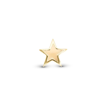 Glow in the dark - Star charm, Forgyldt Sølv - Charm til 4 mm Christina armbånd
