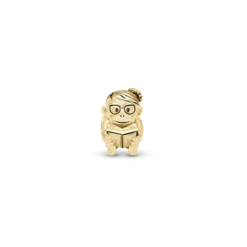 Cute monkey-Student charm, Forgyldt Sølv-Charm til 4 mm Christina armbånd