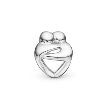 sølv Hugs charm til 4 mm læder-og sølvarmbånd
