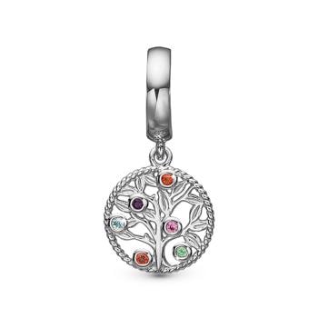 sølv My Family Tree charm til 4 mm læder-og sølvarmbånd