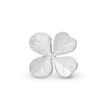 Sølv Four Leaf Clower charm til 4 mm læder-og sølvarmbånd