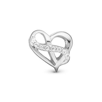Sølv Heart with Eternity charm til 4 mm læder-og sølvarmbånd