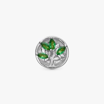 Tree of Green Life, Charm til sølvarmbånd eller 4 mm slim læderarmbånd