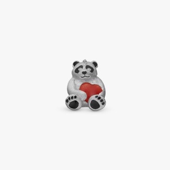 Christina Jewelry, Sølv charm til sølvarmbånd eller 4 mm slim læderarmbånd - Panda