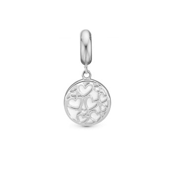 Magic Hearts charm, Sølv-Charm til 4 mm Christina armbånd